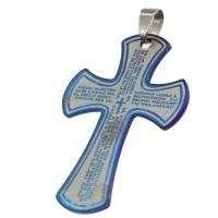 pendentifs En acier inoxydable de Croix , bleu Vendu par PC