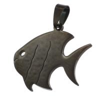 Pendentifs en acier inoxydable, poisson, noire Vendu par PC