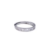 Kupfernickel Open -Finger-Ring, Platinfarbe platiniert, Einstellbar & unisex & mit Strass & hohl, 3mm, verkauft von PC