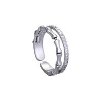 Kupfernickel Manschette Fingerring, mit Kunststoff Perlen, Platinfarbe platiniert, Einstellbar & unisex & verschiedene Stile für Wahl & mit Strass, 13-18mm, verkauft von PC