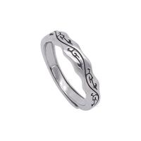 Kupfernickel Open -Finger-Ring, Platinfarbe platiniert, Einstellbar & unisex, 3mm, verkauft von PC