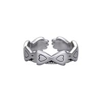 Kupfernickel Manschette Fingerring, Platinfarbe platiniert, Einstellbar & unisex, 3mm, verkauft von PC