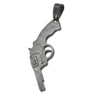 Pendentifs en acier inoxydable, pistolet, noire Vendu par PC