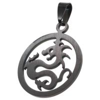 Pendentifs en acier inoxydable, Rond, noire Vendu par PC