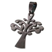 Pendentifs en acier inoxydable, arbre, noire Vendu par PC