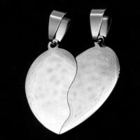 Stainless Steel Couple Pendant, Heart, original color 