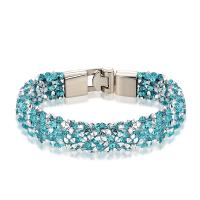 Zinc Alloy Rhinestone Bracelets, with Zinc Alloy, for woman Approx 8.07 Inch 