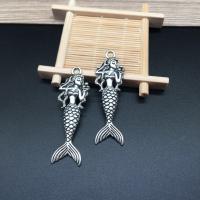 Zinc Alloy Jewelry Pendants, Mermaid, plated, DIY, silver color 