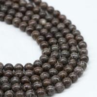 Snowflake Obsidian Bead, Round, polished, Natural & DIY .96 