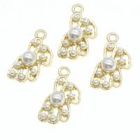 Zinc Alloy Jewelry Pendants, with pearl, golden 