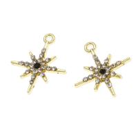 Zinc Alloy Rhinestone Pendants, with rhinestone, golden 