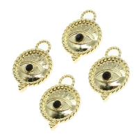 Zinc Alloy Rhinestone Pendants, Round, with rhinestone, golden 