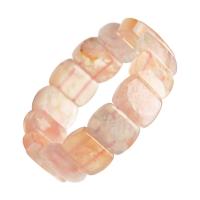 Pulseras de ágata, White Cherry Blossom Agate, para mujer, Rosado, 18mm, longitud:18 Inch, Vendido por UD