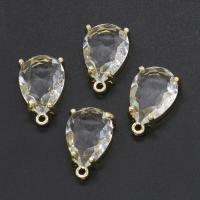 Zinc Alloy Rhinestone Pendants, Teardrop, faceted & with rhinestone, mixed colors 