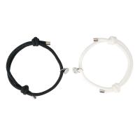 Pulseras para Parejas, aleación de zinc, con cordón de algodón, Esférico, chapado, 2 piezas & con magnético & para la pareja, más colores para la opción, longitud:aproximado 7-11.8 Inch, Vendido por Set