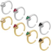 Cubic Zirconia Micro Pave Brass Finger Ring, plated, Adjustable & micro pave cubic zirconia & for woman Inner Approx 17mm 