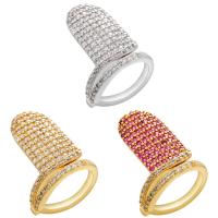 Cubic Zirconia Micro Pave Brass Finger Ring, gold color plated, Adjustable & micro pave cubic zirconia & for woman 