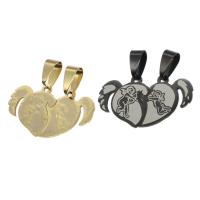 Stainless Steel Couple Pendant, Heart 