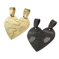 Stainless Steel Couple Pendant, Heart 