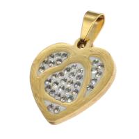 Pendentifs en acier inoxydable strass, coeur, avec strass, plus de couleurs à choisir Vendu par PC