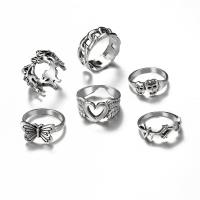 Zink-Legierung Ring Set, Zinklegierung, 6 Stück & Modeschmuck & unisex, verkauft von setzen