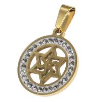 Pendentifs en acier inoxydable strass, Rond, avec strass, plus de couleurs à choisir Vendu par PC