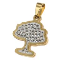 Pendentifs en acier inoxydable strass, arbre, avec strass, plus de couleurs à choisir Vendu par PC