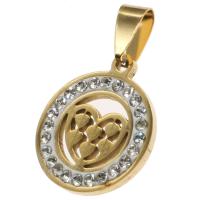 Pendentifs en acier inoxydable strass, Rond, avec strass, plus de couleurs à choisir Vendu par PC