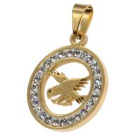 Pendentifs en acier inoxydable strass, Rond, avec strass, plus de couleurs à choisir Vendu par PC