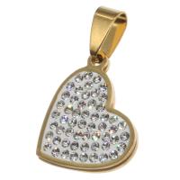 Pendentifs en acier inoxydable strass, coeur, avec strass, plus de couleurs à choisir Vendu par PC