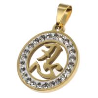 Pendentifs en acier inoxydable strass, Rond, avec strass, plus de couleurs à choisir Vendu par PC