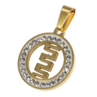 Pendentifs en acier inoxydable strass, Rond, avec strass, plus de couleurs à choisir Vendu par PC