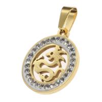 Pendentifs en acier inoxydable strass, Rond, avec strass, plus de couleurs à choisir Vendu par PC