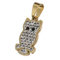 Pendentifs en acier inoxydable strass, hibou, avec strass, plus de couleurs à choisir Vendu par PC