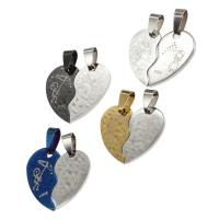 Stainless Steel Couple Pendant, Heart 