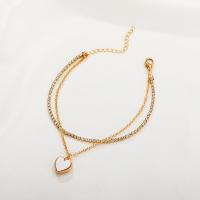 Circonita Aleación de zinc pulsera, Joyería & para mujer & con diamantes de imitación, dorado, Vendido por UD