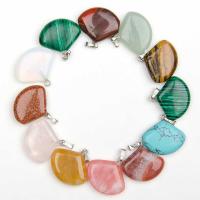 Gemstone Jewelry Pendant, Natural Stone, Shell, Natural & fashion jewelry, mixed colors, 18mm 