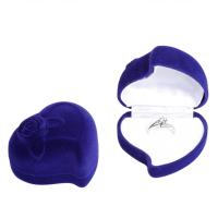 Velvet Ring Box, Velveteen, with Plastic, Heart 