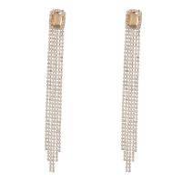 Fashion Fringe Earrings, Zinc Alloy, plated, fashion jewelry & for woman & with rhinestone 