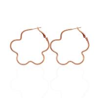 Zinc Alloy Hoop Earring, Flower, plated, for woman 50mm 