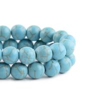 Natural Turquoise Beads, Round, polished, DIY, blue cm 