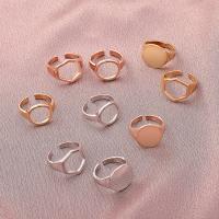 Zinc Alloy Cuff Finger Ring, plated, three pieces & fashion jewelry & for woman & hollow 