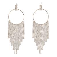 Fashion Fringe Earrings, Zinc Alloy, plated, fashion jewelry & for woman & with rhinestone 