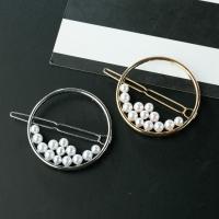 Hair Clip, Zinc Alloy, with Plastic Pearl, plated, fashion jewelry & for woman 