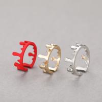 Zinc Alloy Cuff Finger Ring, Crown, plated, fashion jewelry & for woman 