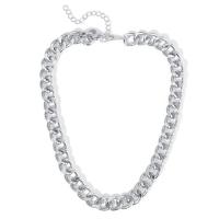 Aleación de aluminio Collar de cadena, chapado, Joyería & cadenilla & para mujer, más colores para la opción, libre de níquel, plomo & cadmio, 430mm, Vendido por UD