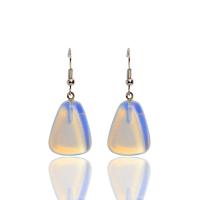 Opaline Boucle d'oreille goutte, avec alliage de zinc, pour femme, blanc Vendu par paire