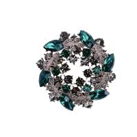 Cubic Zirconia Brooch, Brass, Flower, plated, micro pave cubic zirconia & for woman 