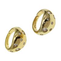 Cubic Zirconia Micro Pave Brass Finger Ring, Adjustable & micro pave cubic zirconia & for woman, golden 