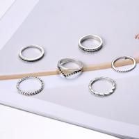 Zink-Legierung Ring Set, Zinklegierung, plattiert, 6 Stück & Modeschmuck & für Frau, originale Farbe, verkauft von setzen